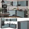 Eckküche R-Line Blau-Grau/Anthrazit 247 x 46 cm ohne Arbeitsplatte Vicco Bild 2