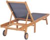 vidaXL Sonnenliege Klappbar mit Rädern Teak Massivholz und Textilene 44668 Bild 4