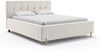 MEBLINI Polsterbett 160x200 mit Lattenrost mit Matratze – FABIO – Creme Samt – Doppelbett mit Bettkasten - Stauraumbett - Kopfteil Bett mit Stauraum Bild 2