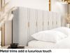 MEBLINI Polsterbett 160x200 mit Lattenrost mit Matratze – FABIO – Creme Samt – Doppelbett mit Bettkasten - Stauraumbett - Kopfteil Bett mit Stauraum Bild 4