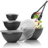 Hausfelder Salatschüssel Schüssel Set + Salatbesteck 10-tlg, Kunststoff, (Set, 10-tlg), Schüsseln 1x6 L, 1x3,6 L, 1x1,9 L, 1x0,7 L + Salatbesteck Bild 4