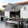 Yaheetech Rechteckiger Sonnenschirm Ø 293cm, Gartenschirm Balkonschirm mit 6 Rippen, Terrassenschirm Kurbelschirm, Sonnenschutz, Grau Bild 3
