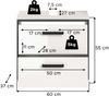Waschbeckenunterschrank (B/H/T: 60x55x37 cm) in weiß/weiß hochglanz/anthrazit Bild 4