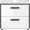 Waschbeckenunterschrank (B/H/T: 60x55x37 cm) in weiß/weiß hochglanz/anthrazit Bild 2