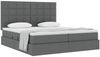 vidaXL Aufbewahrungsbett mit Kopfteil Dunkelgrau 200 x 200 cm Stoff 3372204 Bild 3