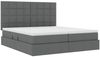 vidaXL Aufbewahrungsbett mit Kopfteil Dunkelgrau 200 x 200 cm Stoff 3372204 Bild 5