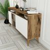 Dmora Konsolentisch Garigliano, Wohnzimmer-Sideboard, niedriger TV-Schrank, ausgestatteter Wandsockel, 160 x 35 h79 cm, Walnuss und Weiß Bild 5