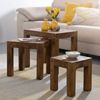 Wohnling 3er Set Satztisch Massiv-Holz Sheesham Wohnzimmer-Tisch Bild 3