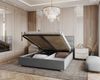 FDM Polsterbett Bettgestell Bettrahmen 120x200, 140x200, 160x200, 180x200cm (MADE IN EU - mit hochwertigem Velours Bezug, Bettrahmen, Bett, Optional mit Matratze bestellbar, mit großen gepolsterten Kopfteil), Mettelrahmen mit hydraulischer Klappfunktio... Bild 5