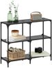 vidaXL Konsolentisch mit Glasplatte Schwarz 98x30x81 cm Stahl 846029 Bild 3