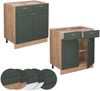 Küchenunterschrank Fame-Line Grün-Gold Landhaus 80 cm ohne Arbeitsplatte Vicco Bild 5