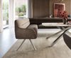 Esszimmerbank Taya-Flex 285x190 cm Strukturstoff Soft Taupe Kreuzgestell kantig Edelstahl Taschenfederkern Rechts Bild 5