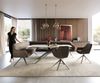 Esszimmerbank Taya-Flex 285x190 cm Strukturstoff Soft Taupe Kreuzgestell kantig Edelstahl Taschenfederkern Rechts Bild 2