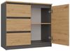 ibonto NACHTKOMMODE HANDWERKLICHE EICHE 40x80x75cm (H 75 x T 40 x B 80 cm) Bild 2