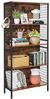 VASAGLE Bücherregal, Büroregal, Küchenregal, Standregal mit 6 Ablagen, 4 S-Haken, 30 x 60 x 175,6 cm, für Büro, Wohnzimmer, Arbeitszimmer, vintagebraun-tintenschwarz Bild 4