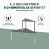 Glas-Eckregal, Küchenregal mit Glasplatten und Edelstahlfüßen, grau Bild 3