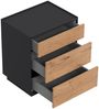 Design Nachttisch Kommode Lux L 60cm, 3 Pushauszüge Oak : Oak / Grafit Bild 3
