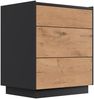 Design Nachttisch Kommode Lux L 60cm, 3 Pushauszüge Oak : Oak / Grafit Bild 4