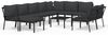 vidaXL 11-tlg. Garten-Lounge-Set mit Grauen Kissen Stahl 3187946 Bild 2