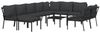 vidaXL 11-tlg. Garten-Lounge-Set mit Grauen Kissen Stahl 3187946 Bild 3