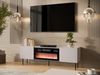 TV-Lowboard Likade 180 2D mit Elektrische Kamin mit 2 Drehtüren (Farbe: Cashmere) Bild 2