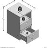 FMD Möbel - COLIMA 1 UP - Nachtkonsole mit 2 Schubkästen und 1 offenen Fach - melaminharzbeschichtete Spanplatte - Hgl weiß - 35 x 61,5 x 39,9cm Bild 2