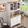 Sideboard, Hochschrank in weißer Holzmaserung, für Wohn- und Esszimmer, 94,5 x 30 x 175,5 cm Bild 2