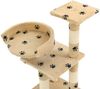 vidaXL Katzen-Kratzbaum mit Sisal-Säulen 65 cm Pfoten-Aufdruck Beige 170610 Bild 4