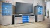 Vladon Wohnwand Granada, (Anbauwand, bestehend aus 2 Vitrinen, 1 TV-Board und LED-Beleuchtung), Anthrazit matt/Sandgrau Hochglanz (286 x 122,5 x 35 cm) Bild 2
