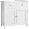 MSMASK Waschbeckenunterschrank mit Unterschrank 2 Türen Schulade 30T x 60B x 60.2H weiß Bild 5