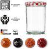 BigDean 12x Sturzgläser 435ml - Einmachgläser Einweckgläser Schraubgläser - Made in Germany - Marmeladengläser mit Schraub-Deckel TO 82 - Rot kariert Bild 3