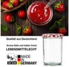 BigDean 12x Sturzgläser 435ml - Einmachgläser Einweckgläser Schraubgläser - Made in Germany - Marmeladengläser mit Schraub-Deckel TO 82 - Rot kariert Bild 2