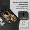 STEELSØN 'Gloas' Mülleimer, 2x15L, schwarz/silber, Edelstahl, Mülltrennsystem mit 2 Fächern, inkl. Softclose-Deckel und Geruchsfilter Bild 5