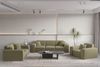 Sofa Designersofa CELES PREMIUM 3-Sitzer in Stoff Opera Velvet Olivgrün Bild 2
