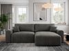 MKS Meble 'Nelson' Ecksofa mit Schlaffunktion und Bettkasten, L-form, Dunkelgrau, Velours Bild 2