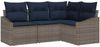 vidaXL Gartensofa-set mit Kissen 4 pcs Grau und Marineblau Poly-Rattan 3355374 Bild 2