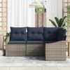 vidaXL Gartensofa-set mit Kissen 4 pcs Grau und Marineblau Poly-Rattan 3355374 Bild 3