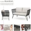 tectake Essgruppe Garten-Loungesofa, (Set, 1-tlg), Solides Gestell aus pulverbeschichtetem Stahl Bild 3