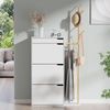 Schuhschrank Ivo Weiß 90 x 181.5 cm mit 3 Fächern, 1 Schublade Vicco Bild 3