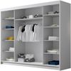 Kleiderschrank mit Goldverzierung Aramao VII mit drei Schwebetüren (Farbe: Weiß / Schwarz) Bild 3