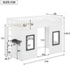 Hochbett 90x200 mit Treppe und Stauraum, unteres Bett flexibel nutzbar, mit Sicherheitszaun, Spielbett, weiß Bild 4