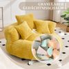 LVHOM XXL Sitzsack Cord mit 3 Kissen, Lazy Sofa Kuschelig & Atmungsaktiv, Memory Foam Split, 108x108x52cm Bild 4