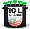 Praknu Pflanzkübel Pflanzsack 10L - 5STK aus Vliesstoff mit Schilder zum Beschriften (5er Set, 5 St) Bild 2