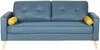 Vente-unique 'TATUM' 3-Sitzer Sofa, Bouclé Stoff blau, 182 x 81 x 83 cm Bild 2