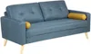 Vente-unique 'TATUM' 3-Sitzer Sofa, Bouclé Stoff blau, 182 x 81 x 83 cm Bild 3
