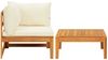 vidaXL 2-tlg. Garten-Lounge-Set mit Kissen Cremeweiß Akazienholz 316316 Bild 3