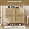 MODFU Schuhschrank aus Rattan (1-St, Maße: 100 x 25 x 90 cm) mit Metallgriffen und 4 Klappschubladen Bild 3