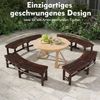 COSTWAY Gartenbank, gebogene Holzbank für 2-3 Sitzer, 139 x 36 x 41cm Bild 3