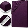Jersey Spannbettlaken Spannbettuch 90-100x190-200cm 100% Baumwolle Aubergine Bild 2