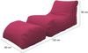 Dmora Pouf Alton, Mehrzwecksessel, Sitzsack, Hockerhocker, Made in Italy, 120x80 h60 cm, Fuchsia Bild 3